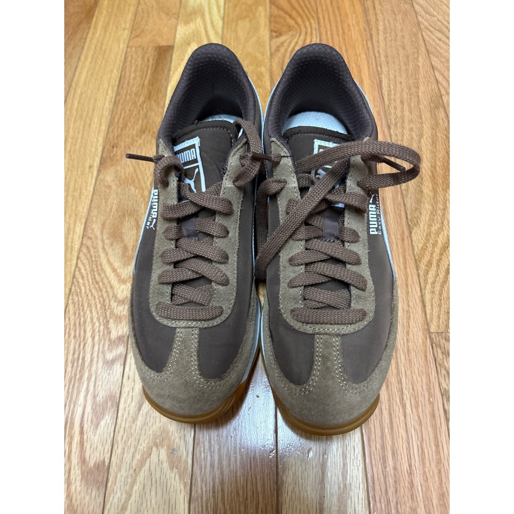 Puma Easy Rider Brown Tan Suede Nylon Retro Running Shoes 400331-05 Womens 8.5